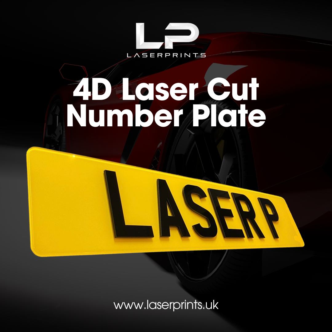 4D Gloss Laser Cut Number Plate