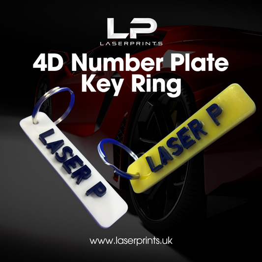 4D Custom Number Plate Key Rings